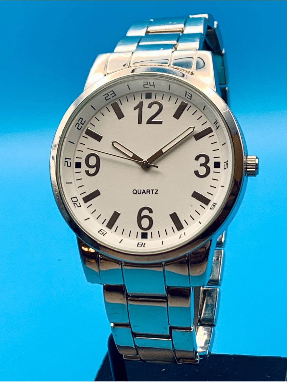 Men’s Military Field Quartz Bracelet Wristwatch White Dial 42 mm Case Working